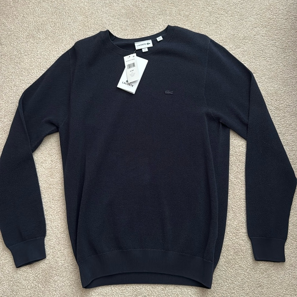 Lacoste navy blue light sweater size medium NWT